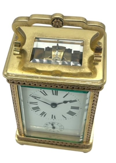 Superb Antique Ornate French 8 day Carriage clock with Alarm feature – ca 1890 carriage clock Antique Clocks 11