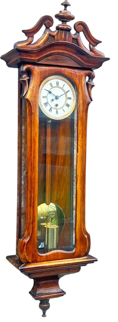 Fabulous Walnut Case Mini Vienna Regulator Wall clock – ca 1880 vienna wall clock Antique Clocks 16