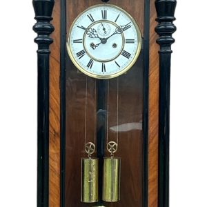 Fabulous Antique Victorian Twin Weight Vienna Regulator Walnut & Ebonized case vienna wall clock Antique Clocks