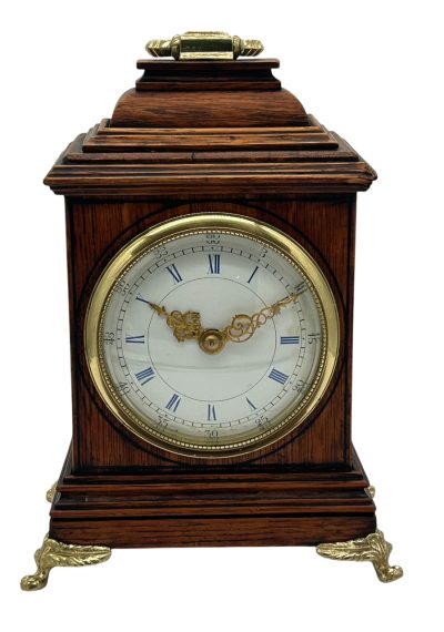 Wonderful Bracket clock shaped Miniature mantel clock – ca1905 Antique bracket clock Antique Clocks 3