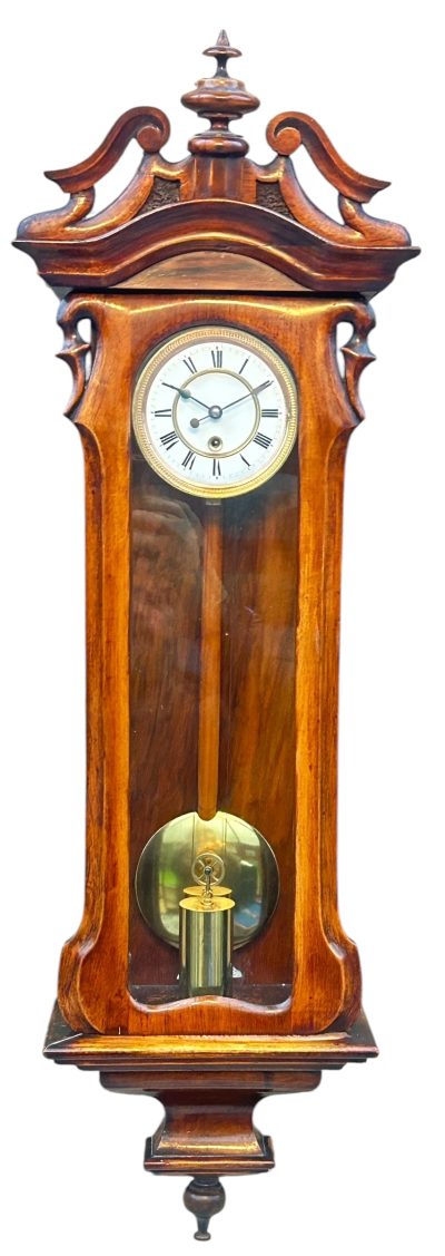 Fabulous Walnut Case Mini Vienna Regulator Wall clock – ca 1880 vienna wall clock Antique Clocks 3