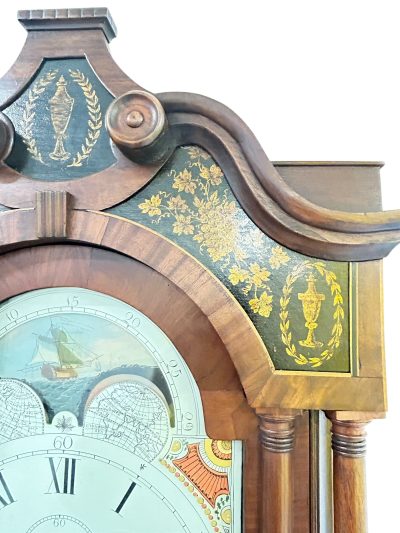 Incredible Antique Mahogany case Longcase 8 day clock – 1830 18th century long case clock Antique Clocks 9