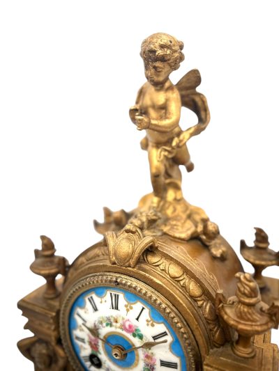 Stunning French Victorian Sevres ormolu 8 day mantel Clock – CA 1860 Sevres Antique Clocks 6