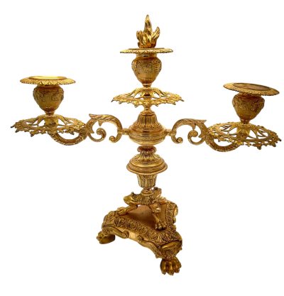 Stunning Antique French Ormolu Bronze 3 Branch Candlelabra Pair candelabra's Antique Clocks 4