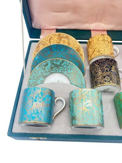 Vintage Minton Brocade English bone china Tea set – Set of 6 – in presentation box tea set Antique Ceramics 7