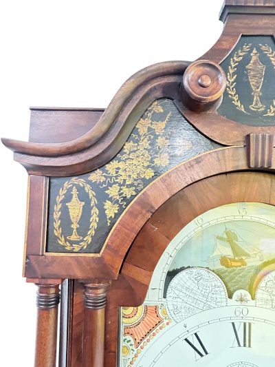 Incredible Antique Mahogany case Longcase 8 day clock – 1830 18th century long case clock Antique Clocks 10