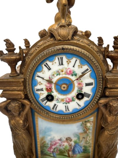 Stunning French Victorian Sevres ormolu 8 day mantel Clock – CA 1860 Sevres Antique Clocks 7