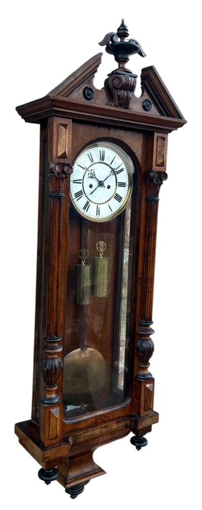 Beautiful Twin Weight regulator Vienna Wall clock – made by Lenskirch vienna wall clock Antique Clocks 8