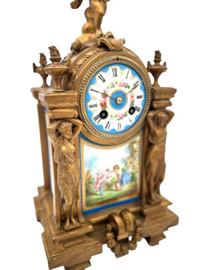 Stunning French Victorian Sevres ormolu 8 day mantel Clock – CA 1860 Sevres Antique Clocks 9