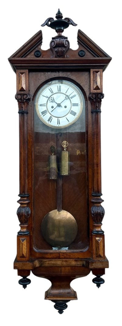 Beautiful Twin Weight regulator Vienna Wall clock – made by Lenskirch vienna wall clock Antique Clocks 10