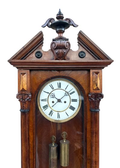 Beautiful Twin Weight regulator Vienna Wall clock – made by Lenskirch vienna wall clock Antique Clocks 11