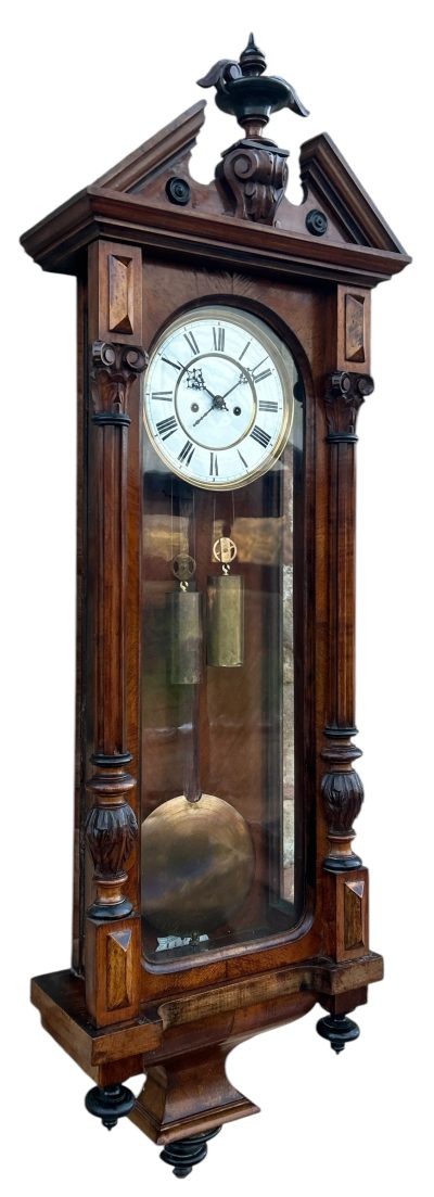 Beautiful Twin Weight regulator Vienna Wall clock – made by Lenskirch vienna wall clock Antique Clocks 14