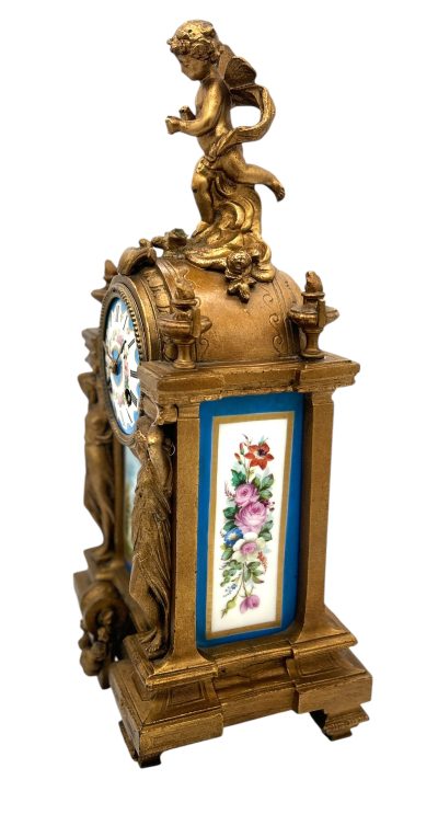 Stunning French Victorian Sevres ormolu 8 day mantel Clock – CA 1860 Sevres Antique Clocks 16