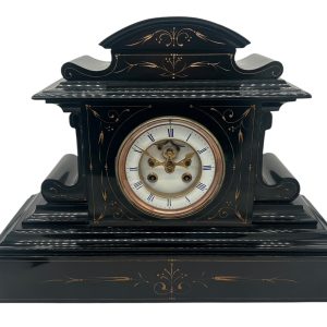 Large Antique French Slate 8-Day Mantel Clock C1870 Mantel Clock Antique Clocks