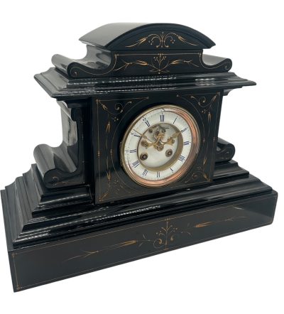 Large Antique French Slate 8-Day Mantel Clock C1870 Mantel Clock Antique Clocks 11