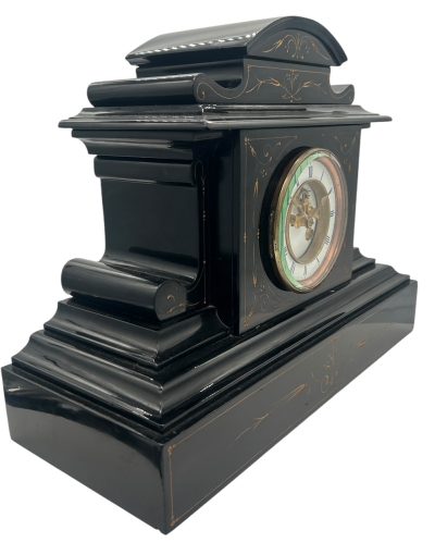 Large Antique French Slate 8-Day Mantel Clock C1870 Mantel Clock Antique Clocks 12