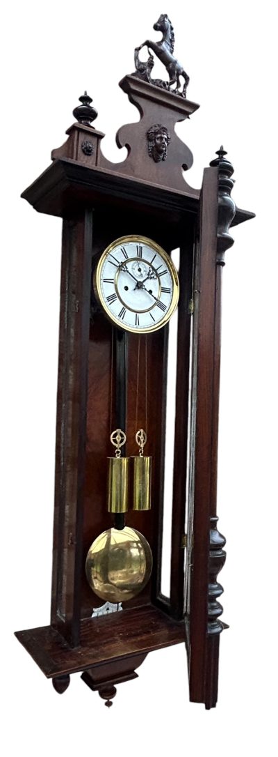 Stunning Antique Kienzle Twin Weight Vienna Regulator Walnut & Ebonized case Wall Clock vienna wall clock Antique Clocks 7