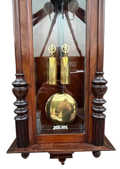 Stunning Antique Kienzle Twin Weight Vienna Regulator Walnut & Ebonized case Wall Clock vienna wall clock Antique Clocks 8