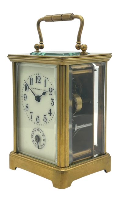 Exquisite Antique French 8 day Carriage clock with Alarm feature  – ca 1900 carriage clock Antique Clocks 7