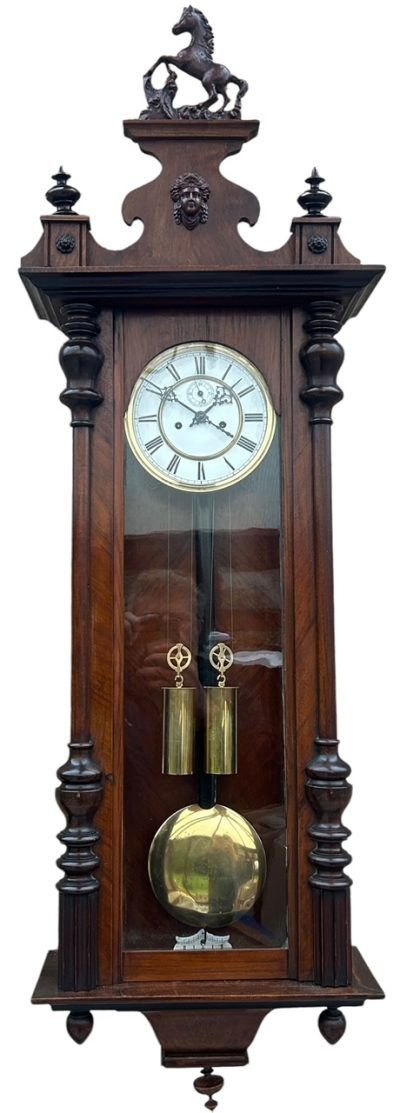 Stunning Antique Kienzle Twin Weight Vienna Regulator Walnut & Ebonized case Wall Clock vienna wall clock Antique Clocks 10