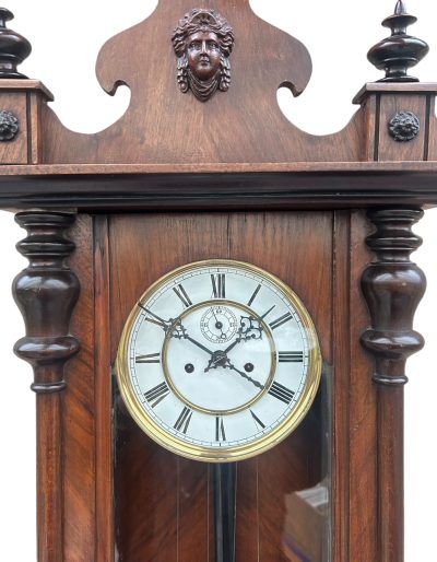 Stunning Antique Kienzle Twin Weight Vienna Regulator Walnut & Ebonized case Wall Clock vienna wall clock Antique Clocks 11