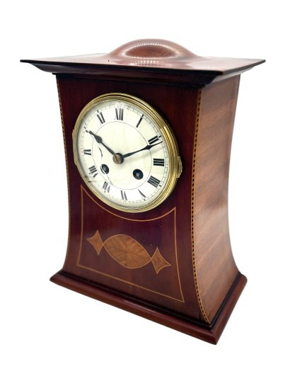 Fine Arts & Crafts Liberty Mahogany 8 Day Mantel Clock – ca 1900 Antique mantlle clocks Antique Clocks 11