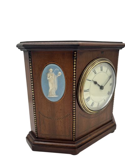 Fabulous Mahogany Case with Wedgwood porcelain 8 day Mantel clock Mantel Clock Antique Clocks 7