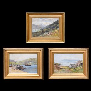 Three Oil Paintings of Scottish Landscapes By Robert Dickie Cairns ARSA, SSA (Scottish 1866-1944) Antique Art