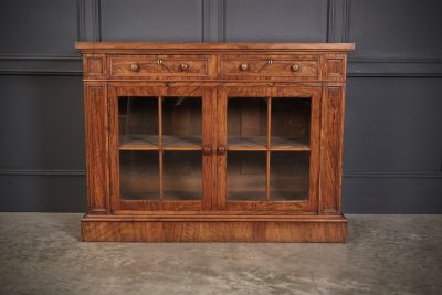 Victori Figured Walnut Glazed Side Cabinet Glazed Bookcase Antique Bookcases 6