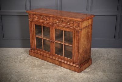 Victori Figured Walnut Glazed Side Cabinet Glazed Bookcase Antique Bookcases 4