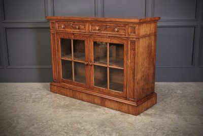 Victori Figured Walnut Glazed Side Cabinet Glazed Bookcase Antique Bookcases 8