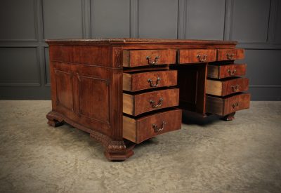 Large Serpentine Shaped Mahogany Partners Desk Mahogany Partners Desk Antique Desks 10