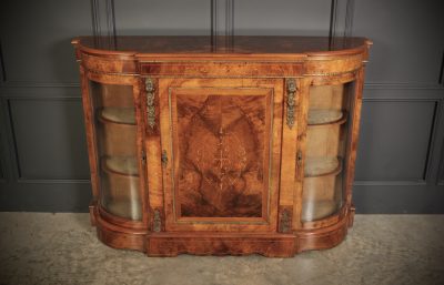 Victorian Inlaid Walnut Credenza Side Cabinet Burr Walnut Credenza Antique Furniture 11