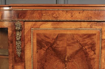 Victorian Inlaid Walnut Credenza Side Cabinet Burr Walnut Credenza Antique Furniture 13