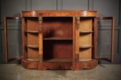 Victorian Inlaid Walnut Credenza Side Cabinet Burr Walnut Credenza Antique Furniture 16