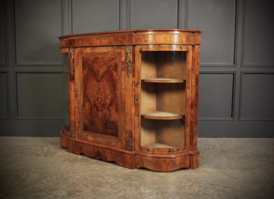 Victorian Inlaid Walnut Credenza Side Cabinet Burr Walnut Credenza Antique Furniture 17