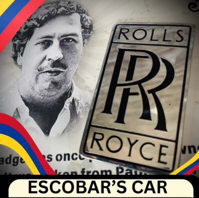 King Kokain Pablo Escobar Auto Rolls & Royce Emblem + COA Antique Collectibles 3