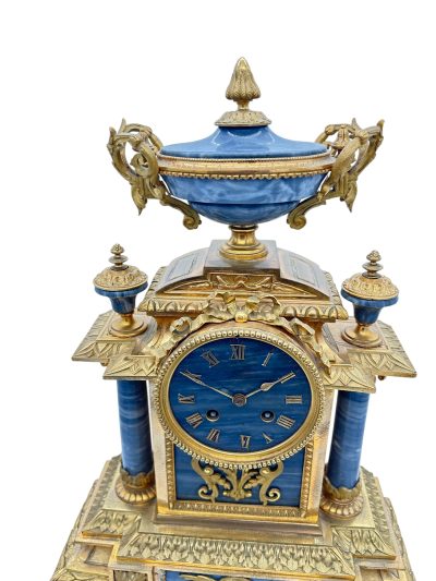 Wonderful Bronze ormolu & Marble Mantel Clock on original Stand – ca1860 French ormolo mantel clock Antique Clocks 17