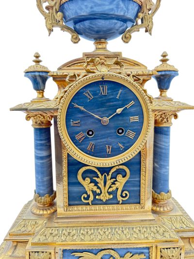 Wonderful Bronze ormolu & Marble Mantel Clock on original Stand – ca1860 French ormolo mantel clock Antique Clocks 16