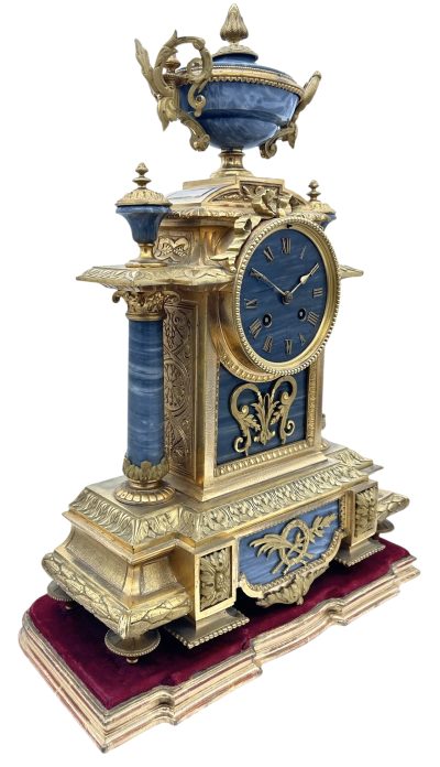 Wonderful Bronze ormolu & Marble Mantel Clock on original Stand – ca1860 French ormolo mantel clock Antique Clocks 14