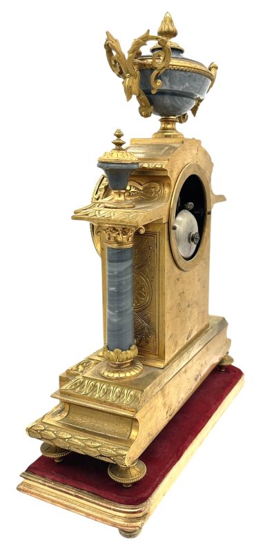 Wonderful Bronze ormolu & Marble Mantel Clock on original Stand – ca1860 French ormolo mantel clock Antique Clocks 9