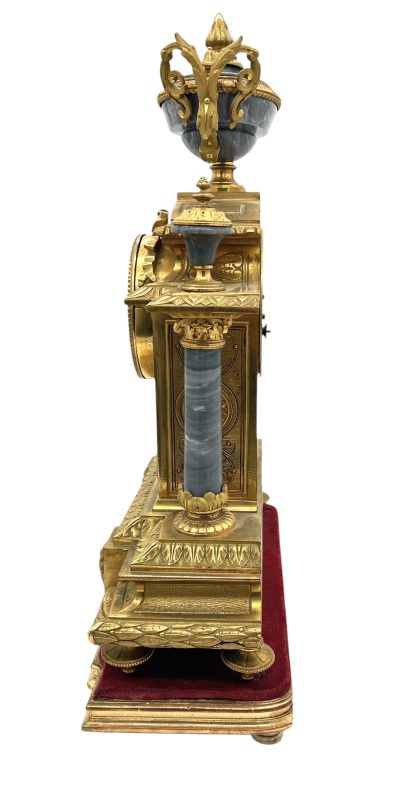 Wonderful Bronze ormolu & Marble Mantel Clock on original Stand – ca1860 French ormolo mantel clock Antique Clocks 8