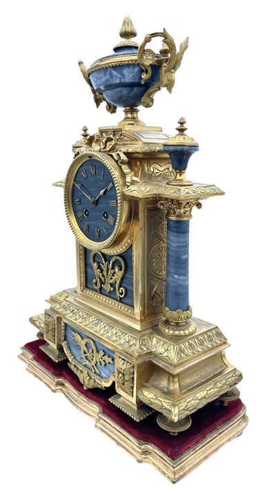 Wonderful Bronze ormolu & Marble Mantel Clock on original Stand – ca1860 French ormolo mantel clock Antique Clocks 7