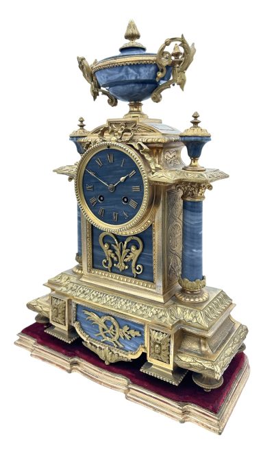 Wonderful Bronze ormolu & Marble Mantel Clock on original Stand – ca1860 French ormolo mantel clock Antique Clocks 6