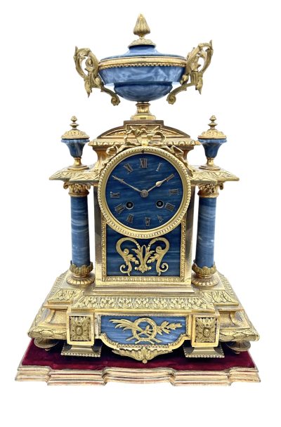 Wonderful Bronze ormolu & Marble Mantel Clock on original Stand – ca1860 French ormolo mantel clock Antique Clocks 3