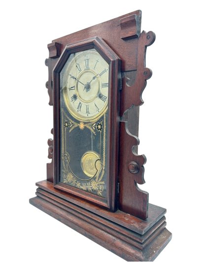 Lovely American Gingerbread Mantel Clock by New Haven - Image 10