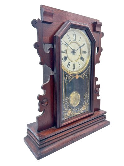 Lovely American Gingerbread Mantel Clock by New Haven Mantel Clock Antique Clocks 7