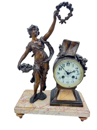 Wonderful French Figural Mantel Clock – ca1890 - Image 7