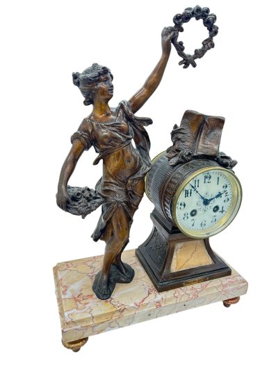 Wonderful French Figural Mantel Clock – ca1890 French mantel clock Antique Clocks 8