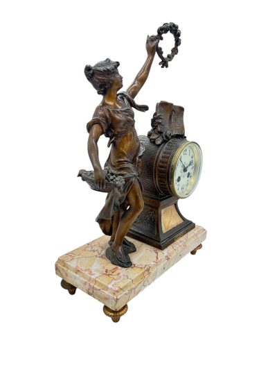 Wonderful French Figural Mantel Clock – ca1890 - Image 5